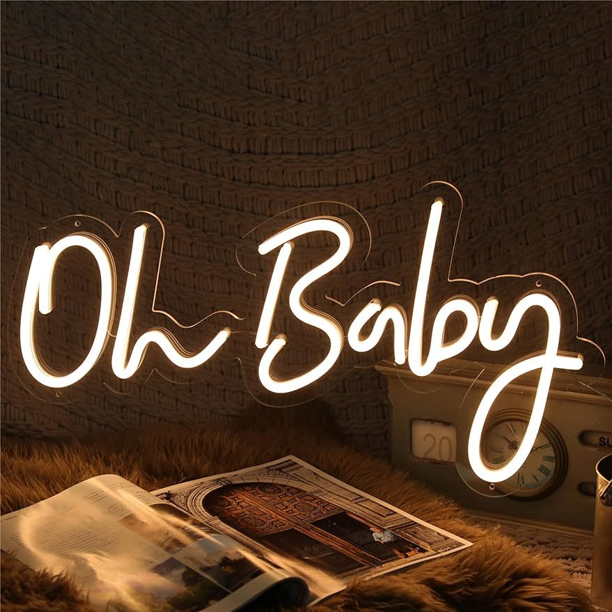Baby Nursery Wall Lights - Letreiro Neon LED 'Oh Baby' com