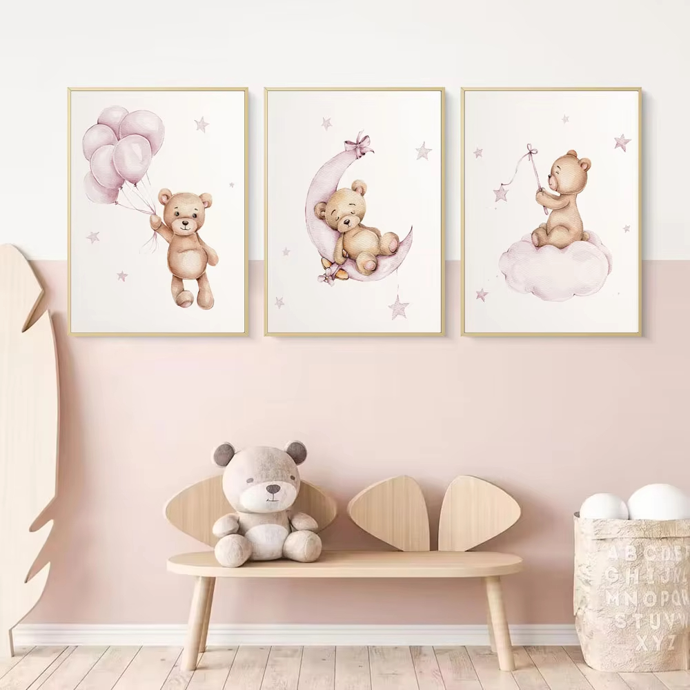 Baby Nursery Decor Girl - Decoração de Parede para Quarto de