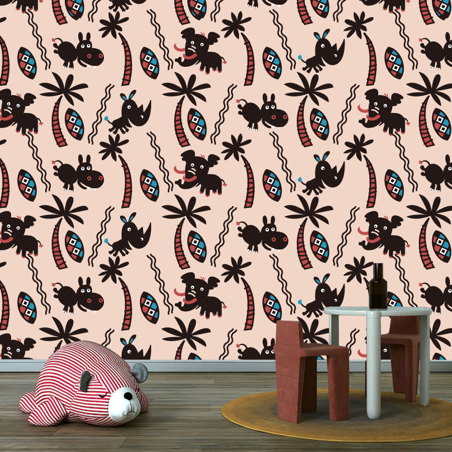 Baby Nursery Peel And Stick Wallpaper - Papel de parede personalizado com desenho