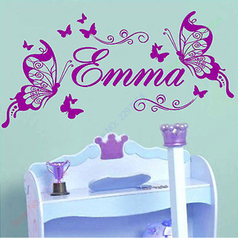Novas borboletas nome personal - Baby Nursery Decor Girl avaliação e preço