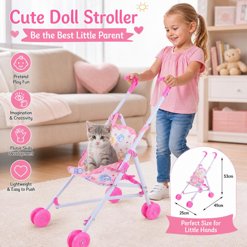 Carrinho de Boneca Rosa, Carri - Baby Nursery Trolley avaliação e preço