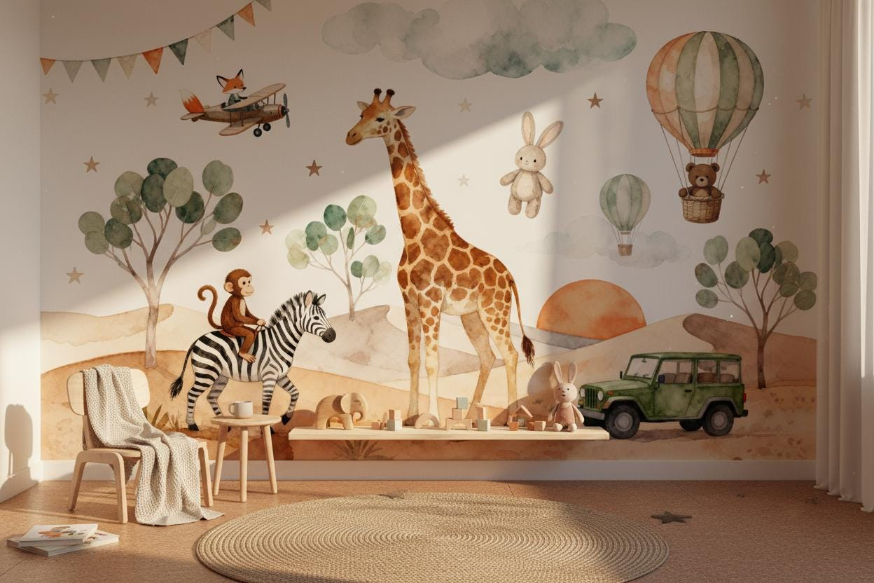 Papel de Parede Infantil com D - Baby Nursery Peel And Stick Wallpaper avaliação e preço
