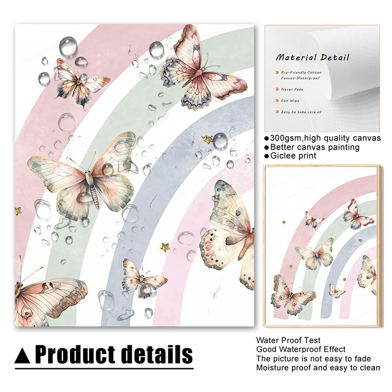 Rosa arco-íris borboleta nome  - Baby Nursery Decor Girl avaliação e preço